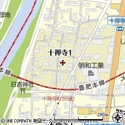 熊本県熊本市中央区十禅寺1丁目7-35周辺の地図