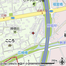 熊本県上益城郡益城町広崎361-2周辺の地図