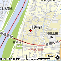 熊本県熊本市中央区十禅寺1丁目8周辺の地図