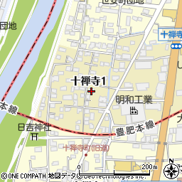 熊本県熊本市中央区十禅寺1丁目7-39周辺の地図