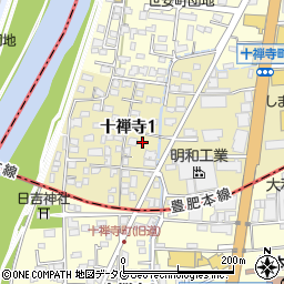 熊本県熊本市中央区十禅寺1丁目7-34周辺の地図