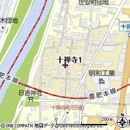 熊本県熊本市中央区十禅寺1丁目8-16周辺の地図