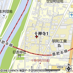 熊本県熊本市中央区十禅寺1丁目8-17周辺の地図