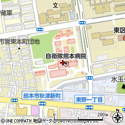 熊本県熊本市東区東本町15周辺の地図