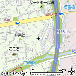 熊本県上益城郡益城町広崎361-7周辺の地図