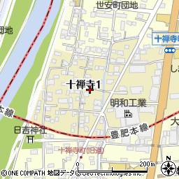 熊本県熊本市中央区十禅寺周辺の地図