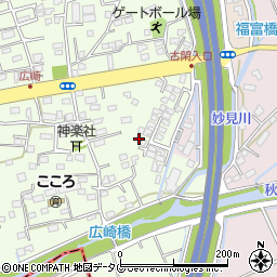 熊本県上益城郡益城町広崎361-8周辺の地図
