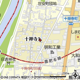 熊本県熊本市中央区十禅寺1丁目7-9周辺の地図