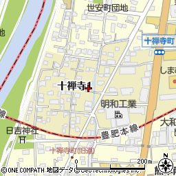 熊本県熊本市中央区十禅寺1丁目7-10周辺の地図