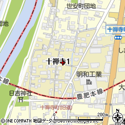 熊本県熊本市中央区十禅寺1丁目7-12周辺の地図