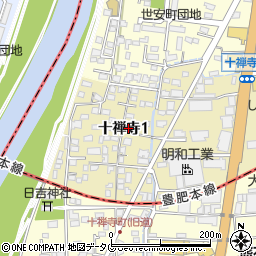 熊本県熊本市中央区十禅寺1丁目7-41周辺の地図