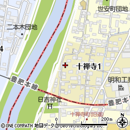 熊本県熊本市中央区十禅寺1丁目8-90周辺の地図