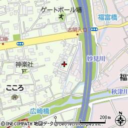 熊本県上益城郡益城町広崎369-3周辺の地図