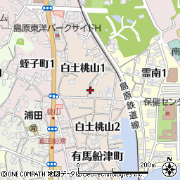 長崎県島原市白土桃山周辺の地図