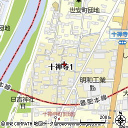 熊本県熊本市中央区十禅寺1丁目7-43周辺の地図