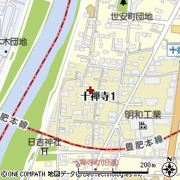熊本県熊本市中央区十禅寺1丁目8-10周辺の地図