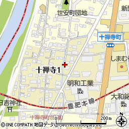 熊本県熊本市中央区十禅寺1丁目3-21周辺の地図