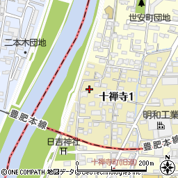 熊本県熊本市中央区十禅寺1丁目8-92周辺の地図
