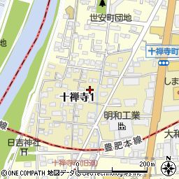 熊本県熊本市中央区十禅寺1丁目7-51周辺の地図