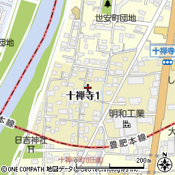 熊本県熊本市中央区十禅寺1丁目7-46周辺の地図