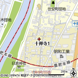 熊本県熊本市中央区十禅寺1丁目8-8周辺の地図