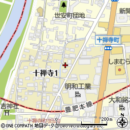 熊本県熊本市中央区十禅寺1丁目3-22周辺の地図