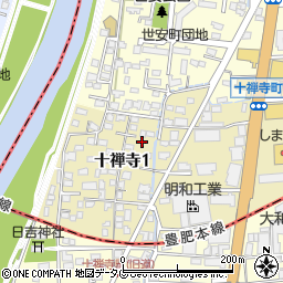 熊本県熊本市中央区十禅寺1丁目7-52周辺の地図
