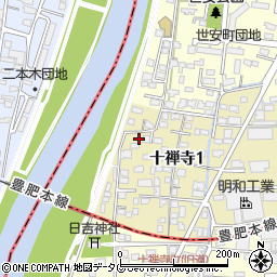 熊本県熊本市中央区十禅寺1丁目8-97周辺の地図