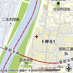 熊本県熊本市中央区十禅寺1丁目8-96周辺の地図