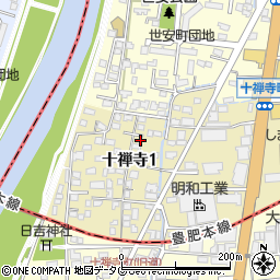 熊本県熊本市中央区十禅寺1丁目7-48周辺の地図