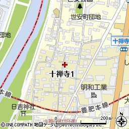 熊本県熊本市中央区十禅寺1丁目7-47周辺の地図