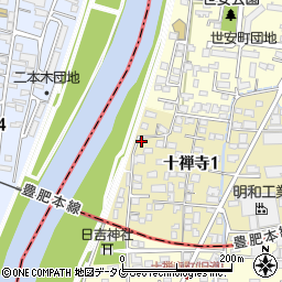熊本県熊本市中央区十禅寺1丁目8-95周辺の地図