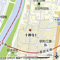 熊本県熊本市中央区十禅寺1丁目8-6周辺の地図