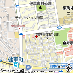 熊本県熊本市東区東本町4-8周辺の地図