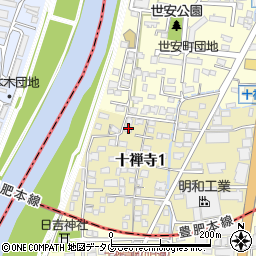 熊本県熊本市中央区十禅寺1丁目8-111周辺の地図