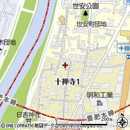 熊本県熊本市中央区十禅寺1丁目8-3周辺の地図