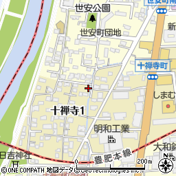 熊本県熊本市中央区十禅寺1丁目7-65周辺の地図