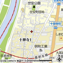 熊本県熊本市中央区十禅寺1丁目7-64周辺の地図
