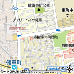 熊本県熊本市東区東本町4-13周辺の地図