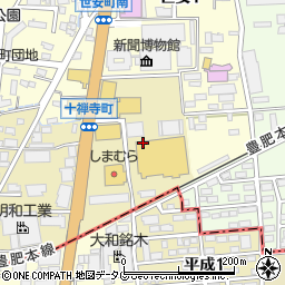 熊本県熊本市中央区十禅寺4丁目1周辺の地図