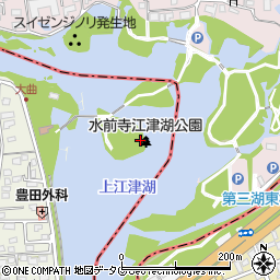 水前寺江津湖公園周辺の地図