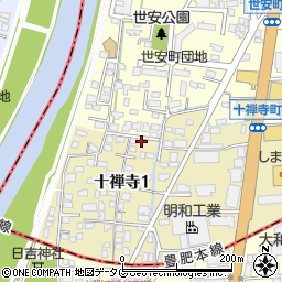 熊本県熊本市中央区十禅寺1丁目7-60周辺の地図