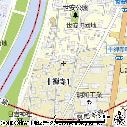 熊本県熊本市中央区十禅寺1丁目7-58周辺の地図