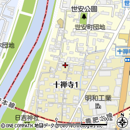 熊本県熊本市中央区十禅寺1丁目8-116周辺の地図