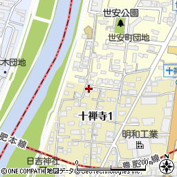 熊本県熊本市中央区十禅寺1丁目8-115周辺の地図
