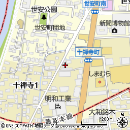 熊本県熊本市中央区十禅寺1丁目1-17周辺の地図