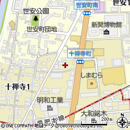 熊本県熊本市中央区十禅寺1丁目1周辺の地図