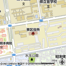 熊本市役所　東区役所・保健子ども課子ども班・児童支援班周辺の地図