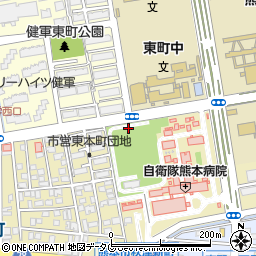 熊本県熊本市東区東本町13周辺の地図