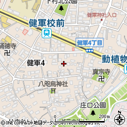 熊本県熊本市東区健軍周辺の地図